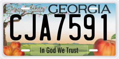 GA license plate CJA7591