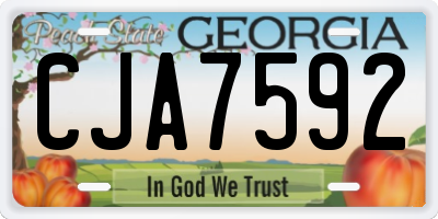 GA license plate CJA7592