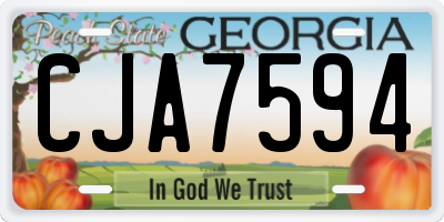 GA license plate CJA7594