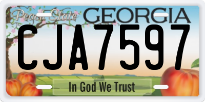 GA license plate CJA7597
