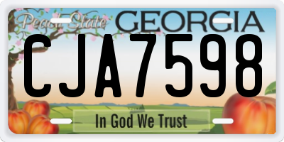 GA license plate CJA7598