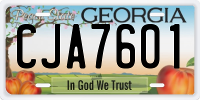 GA license plate CJA7601