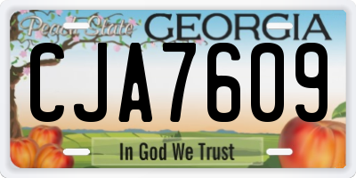 GA license plate CJA7609