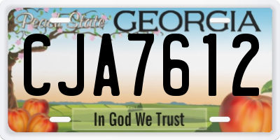 GA license plate CJA7612