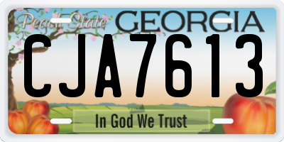 GA license plate CJA7613