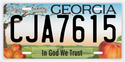 GA license plate CJA7615