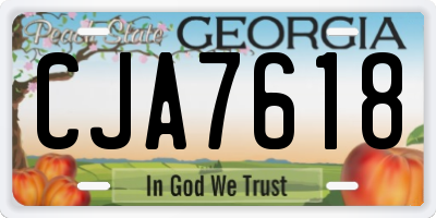 GA license plate CJA7618