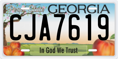 GA license plate CJA7619