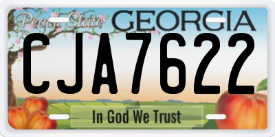 GA license plate CJA7622