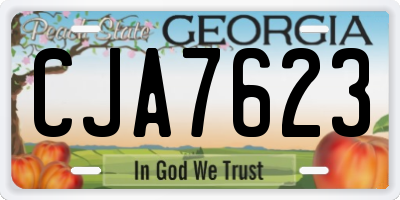 GA license plate CJA7623