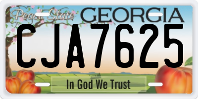GA license plate CJA7625