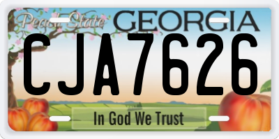GA license plate CJA7626