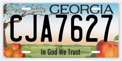 GA license plate CJA7627