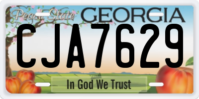 GA license plate CJA7629