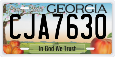 GA license plate CJA7630