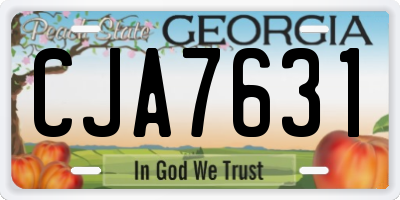GA license plate CJA7631