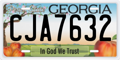 GA license plate CJA7632