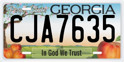 GA license plate CJA7635