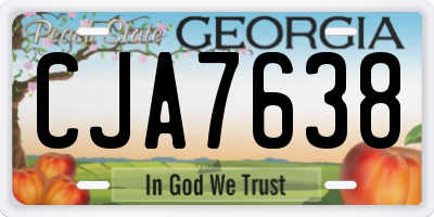 GA license plate CJA7638