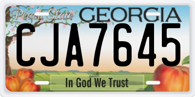GA license plate CJA7645