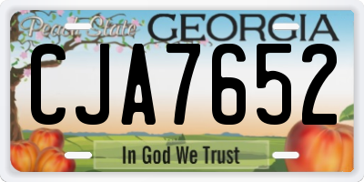 GA license plate CJA7652