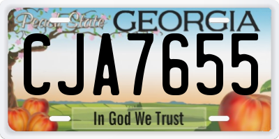 GA license plate CJA7655