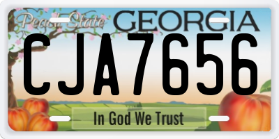 GA license plate CJA7656