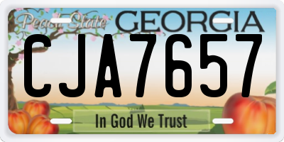 GA license plate CJA7657