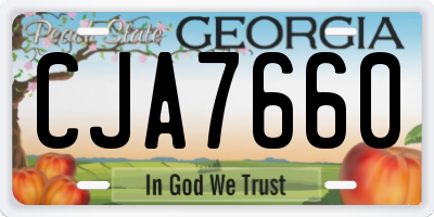 GA license plate CJA7660
