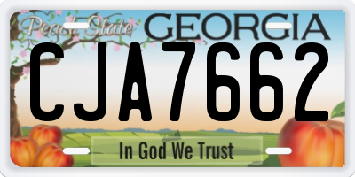 GA license plate CJA7662