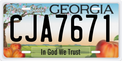 GA license plate CJA7671