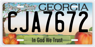 GA license plate CJA7672
