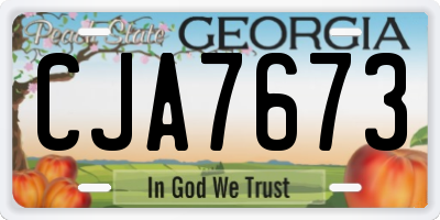 GA license plate CJA7673