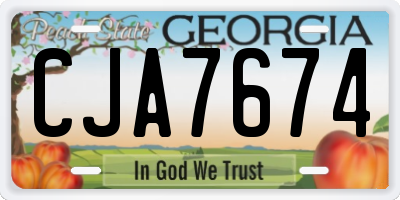 GA license plate CJA7674