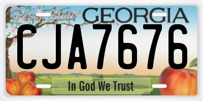 GA license plate CJA7676