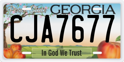 GA license plate CJA7677