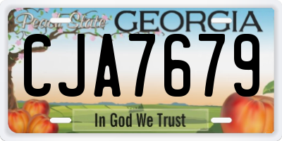 GA license plate CJA7679