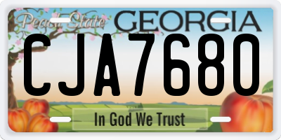 GA license plate CJA7680