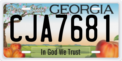 GA license plate CJA7681