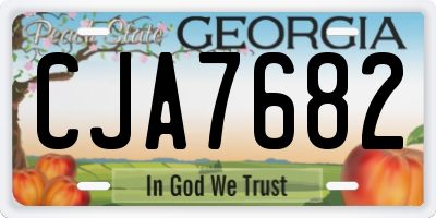 GA license plate CJA7682