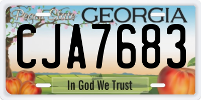 GA license plate CJA7683