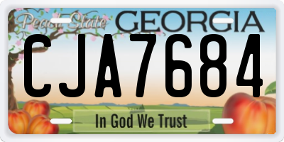 GA license plate CJA7684