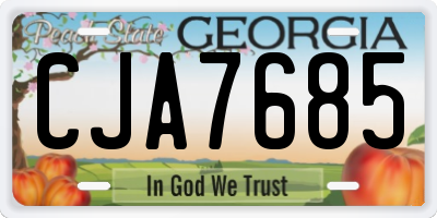 GA license plate CJA7685