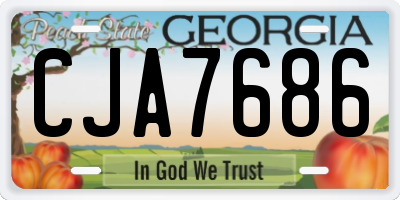 GA license plate CJA7686