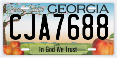 GA license plate CJA7688