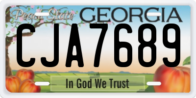 GA license plate CJA7689