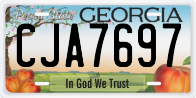 GA license plate CJA7697