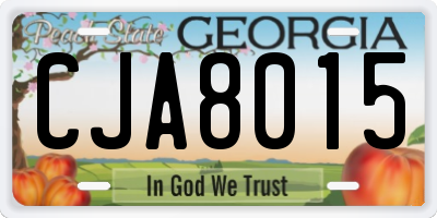 GA license plate CJA8015