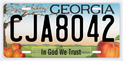 GA license plate CJA8042