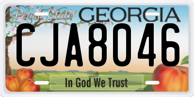GA license plate CJA8046